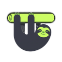 ScrollSloth logo — a sloth hanging from a glowing scroll